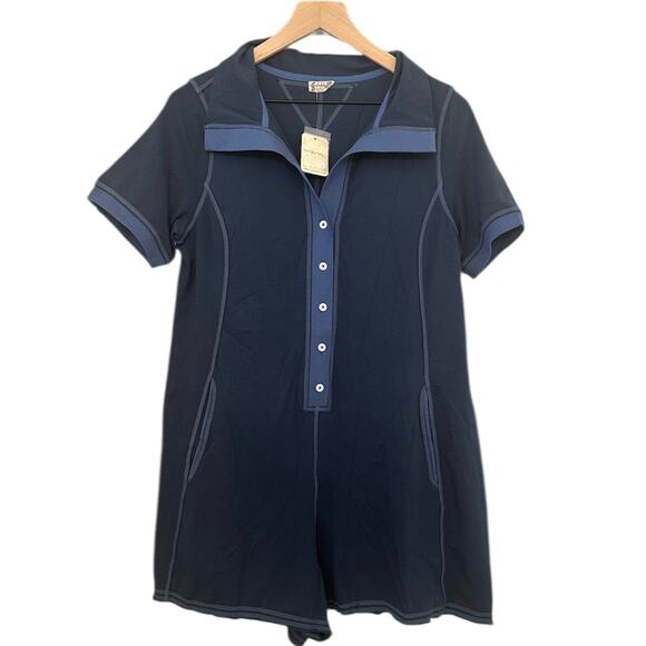 FREE PEOPLE NWT Soft Cotton Blue Romper Jumpsuit – Small - Picture 4 of 10